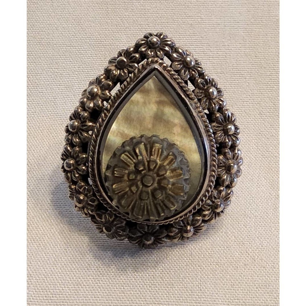 Vintage Cocktail Ring Teardrop Women's 8 Flowers